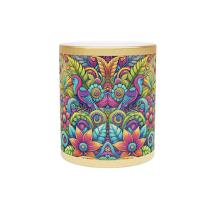 Tropical Metallic Mug, Gold or Silver: Rainforest Music