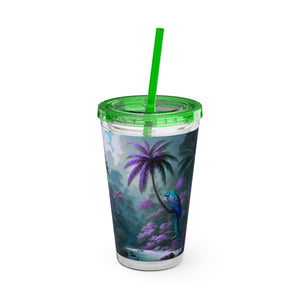 Tropical Tumbler with Straw | 16 oz: Sleeping Parrot, Fantasy