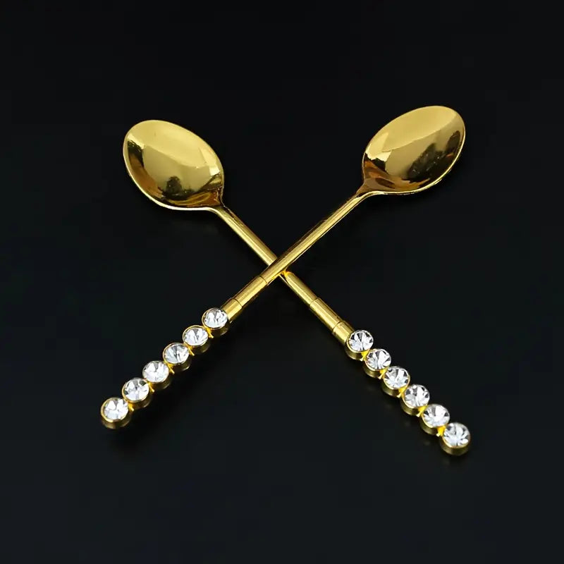 Sparkling Diamond Accent Coffee Spoon, 4.7"