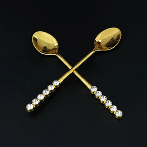 Sparkling Diamond Accent Coffee Spoon, 4.7"