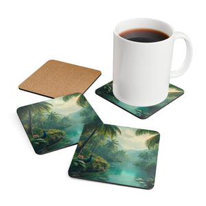 Coaster Set/4 - Resting Peacock