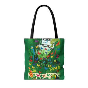 Tote Bag ~ Jungle Parrots & Butterflies