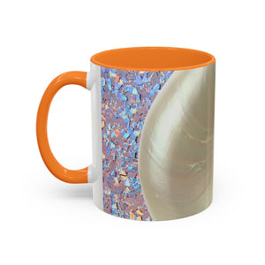 Colorful Mugs (11oz, 15oz), Disco White Nautilus Macro