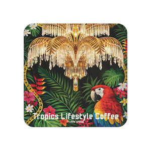 Tropical Parrot Coasters — Set of 50/100 Decorative Drink Coasters (Tropics Lifestyle Coffee)