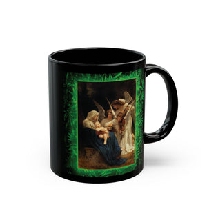 Black Coffee Mug, Religious - Song of the Angels, Tropical Glow