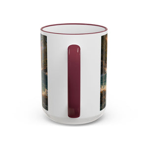 Accent Rim & Handle Coffee Mug — UFO & Mermaids