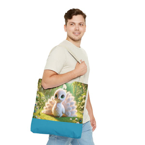 Baby White Peacock Trio Tote Bag - 3 Sizes