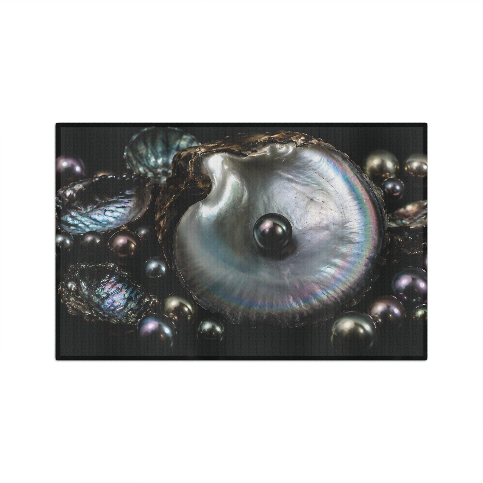 Microfiber Coffee/Tea Towel — Iridescent Black Pearl Oyster
