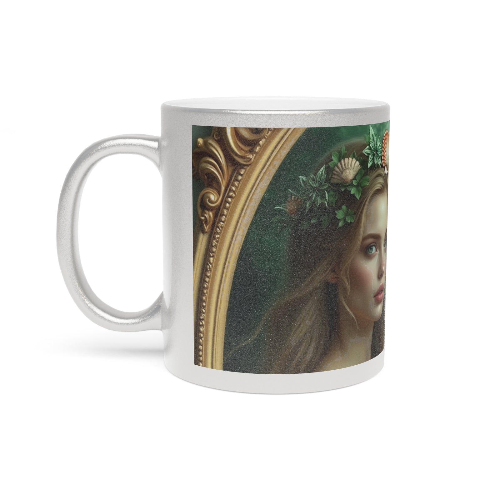 Tropical Metallic Mug, Gold or Silver - Framed Mermaid Princesses