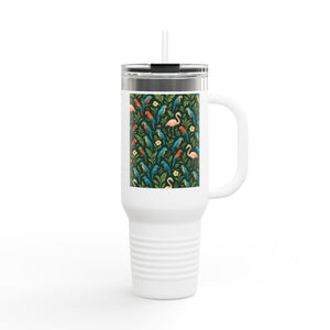 Flamingos and Parrots Insulated Travel Mug - 40oz - Perfect for Outdoor Adventures