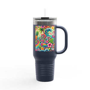 Flamingo Funday Insulated Travel Mug - 40oz - Perfect for Outdoor Adventures