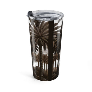 20oz umbler – Tropical Woodcut Palms Stainless Travel Cup
