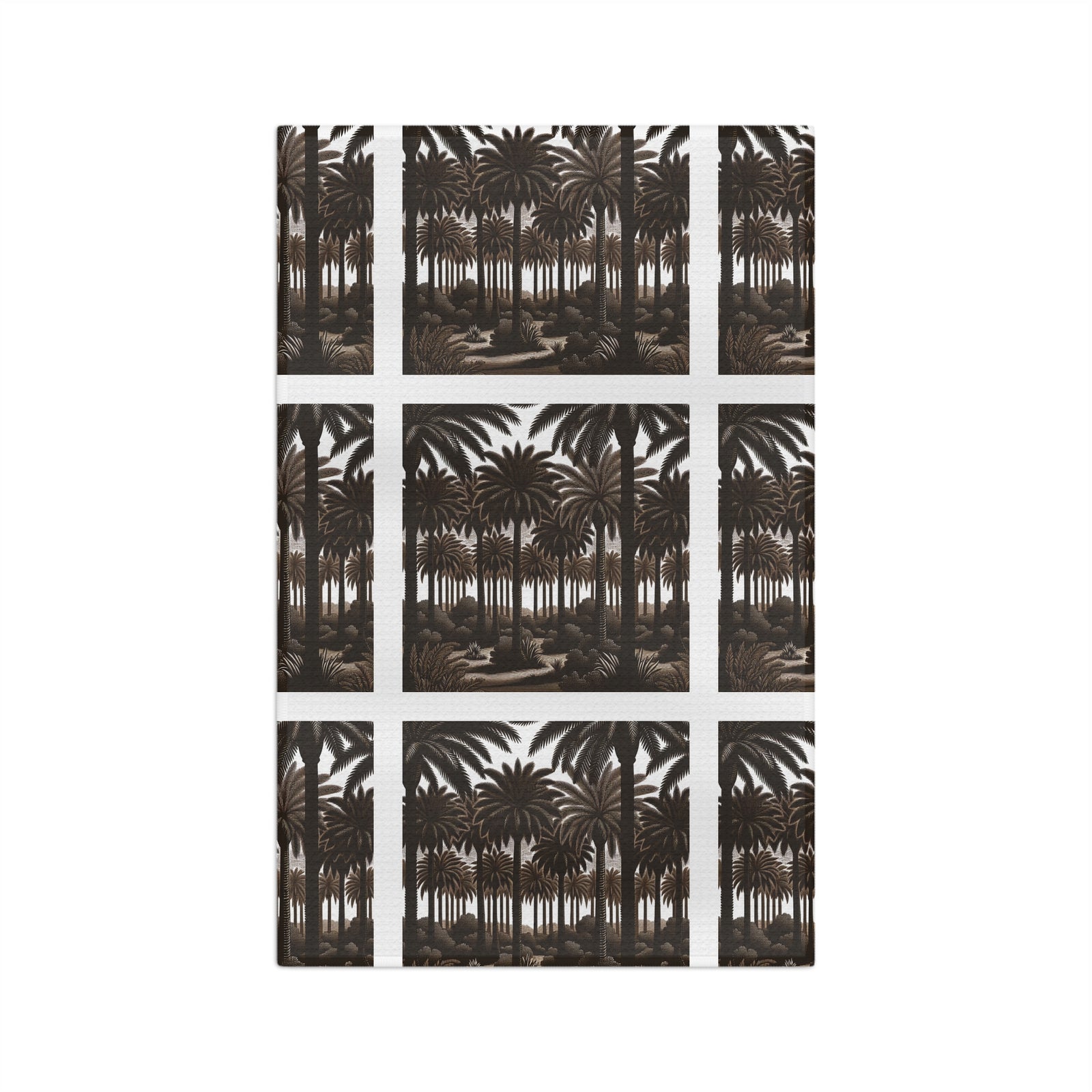 Tropical Microfiber Coffee/Tea Towel ~ Woodcut Palms