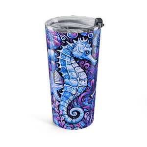 20oz Tumbler — Seahorse Trio Blue/Purple Travel Cup