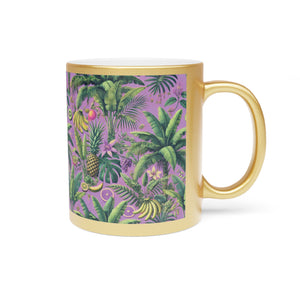 Tropical Metallic Mug, Gold or Silver - More Tropi Fruit, Purple