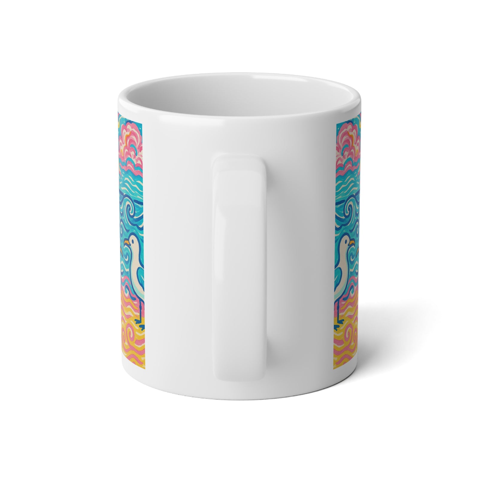 Jumbo Mug, 20oz, Beach Seagulls | Tropical Coffee Cup, Gift for Ocean Lovers