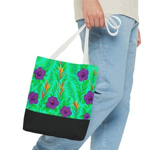 Midnight Flower GreenTote Bag - 3 Sizes