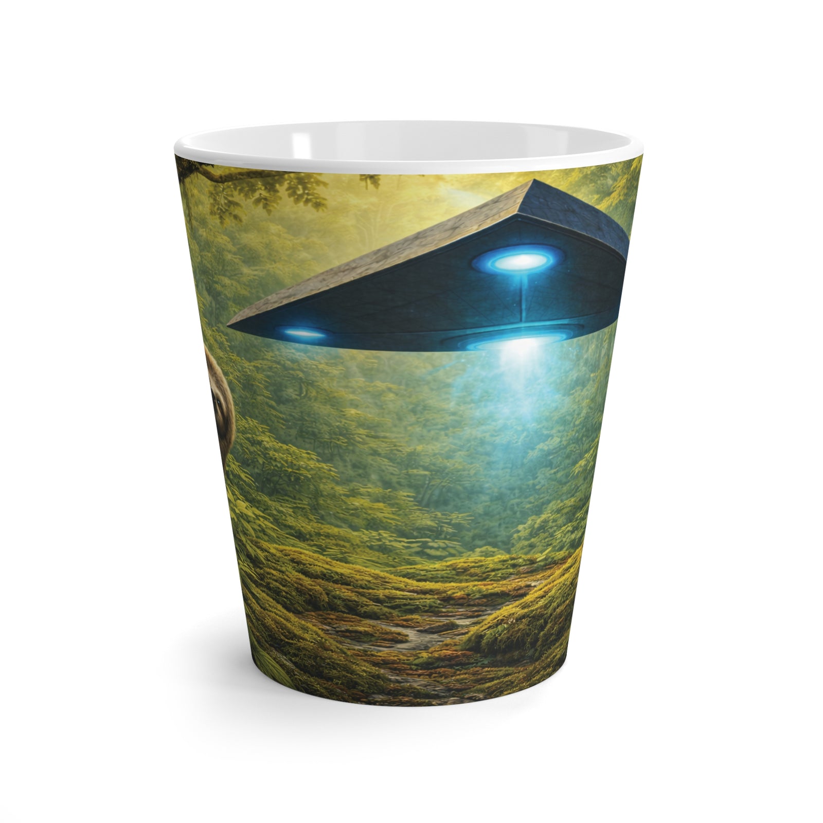 Latte White Mug - UFO and Sloth