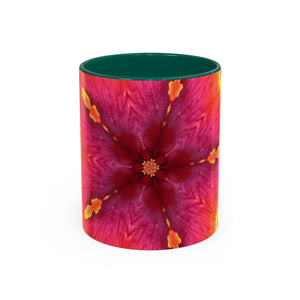 Colorful Mugs (11oz, 15oz), Hibiscus Kaleidoscope #1