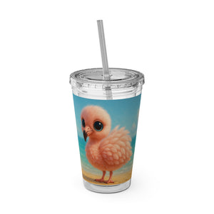Tropical Tumbler with Straw | 16 oz: Baby Flamingo