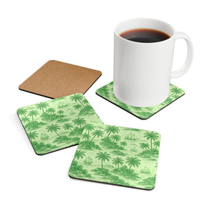 Coaster Set/4 - Faraway Toile/Green