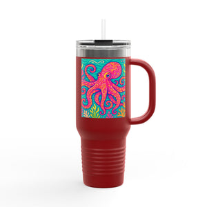 Insulated Travel Mug, 40oz / Kraken Joe, Red - Perfect for Outdoor Adventures