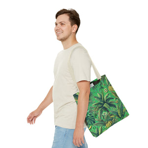Tropical Palms & Bananas Tote Bag, Green - 3 Sizes