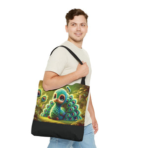 Baby Peacock/Black Trio Tote Bag - 3 Sizes