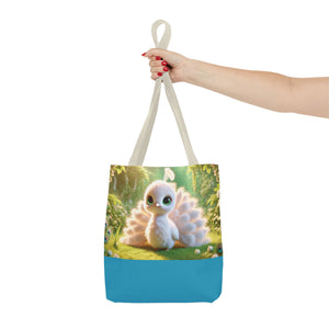 Baby White Peacock Trio Tote Bag - 3 Sizes