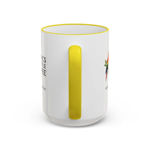 Accent Rim & Handle Coffee Mug ~ Tropics Lifestyle Coffee Parrot Logo