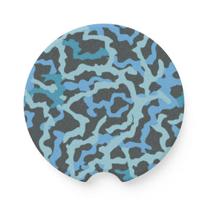 Soapstone Car Coaster - Coral Threads/Blue