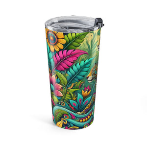 20oz Tumbler – Tropical Floral Jaguar Insulated Travel Cup
