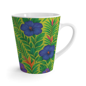 Latte White Mug - Midnight Flower Lime