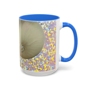 Colorful Mugs (11oz, 15oz), Disco White Nautilus Macro