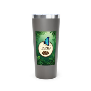 22oz Insulated Tumbler/Vacuum Copper Travel Cup — Tropics Lifestyle Coffee, Butterfly
