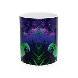 Ceramic White Mug - 11oz & 15oz, Galatic Parrots