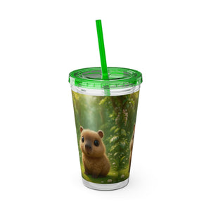 Tropical Tumbler with Straw | 16 oz: Baby Cabybara