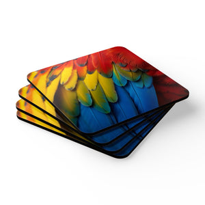 Coaster Set/4 - Macaw Feathers