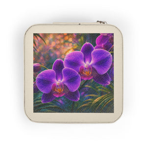 Twilight Orchid Jewelry Travel Case — Compact Floral Travel Jewelry Organizer