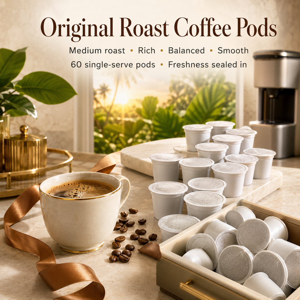 Original Roast Everyday Tropics Coffee Pods, 60 Pack