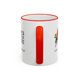 Accent Rim & Handle Coffee Mug ~ Tropics Lifestyle Coffee Parrot Logo