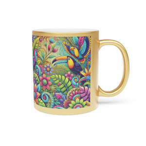 Tropical Metallic Mug, Gold or Silver: Rainforest Music