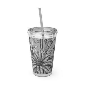 Tropical Tumbler with Straw | 16 oz: Tropical Fruit, Noir
