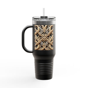 Insulated Travel Mug, 40oz / Beach Wicker - Perfect for Outdoor Adventures