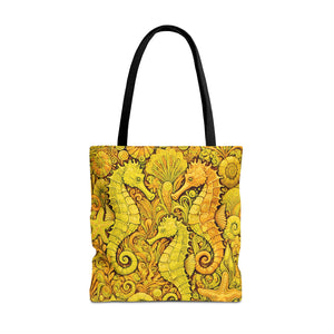 Seahorse Trio Tote Bag, Yellow - 3 Sizes