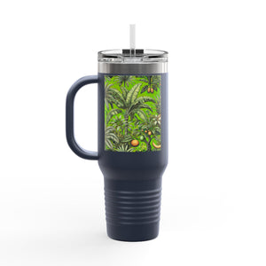Insulated Travel Mug, 40oz / Tropical Fruit, Green - Perfect for Outdoor Adventures
