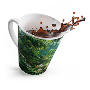 Latte White Mug - Perfect for Coffee Enthusiasts / Rainforest Path