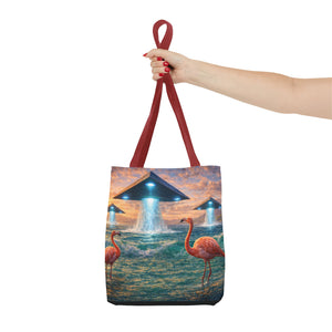 UFO and Flamingos Tote Bag - 3 Sizes