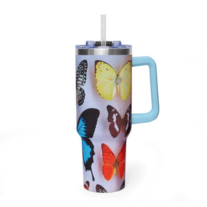 40oz Butterfly Garden Vacuum Thermal Tumbler