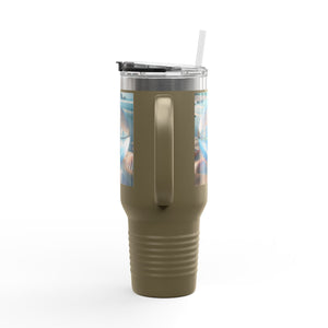 Insulated Travel Mug, 40oz / Beach Illusion Ball - Perfect for Outdoor Adventures